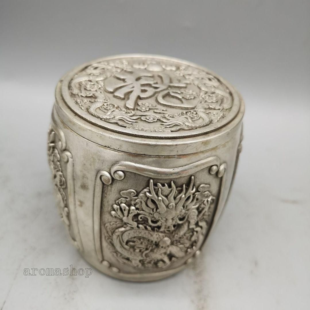 熱い販売 銅製 福字竜紋茶壺 茶桶 茶道具 香道具 装飾品 工芸品 置物 工芸品