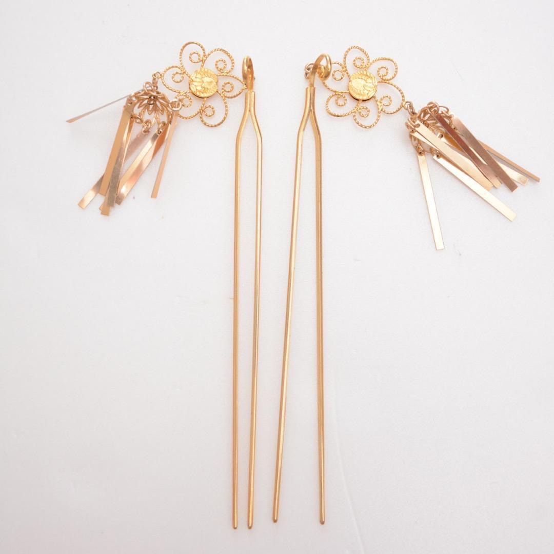 かんざし☆未使用 本鼈甲かんざし 未使用品 蝶々模様 本鼈甲