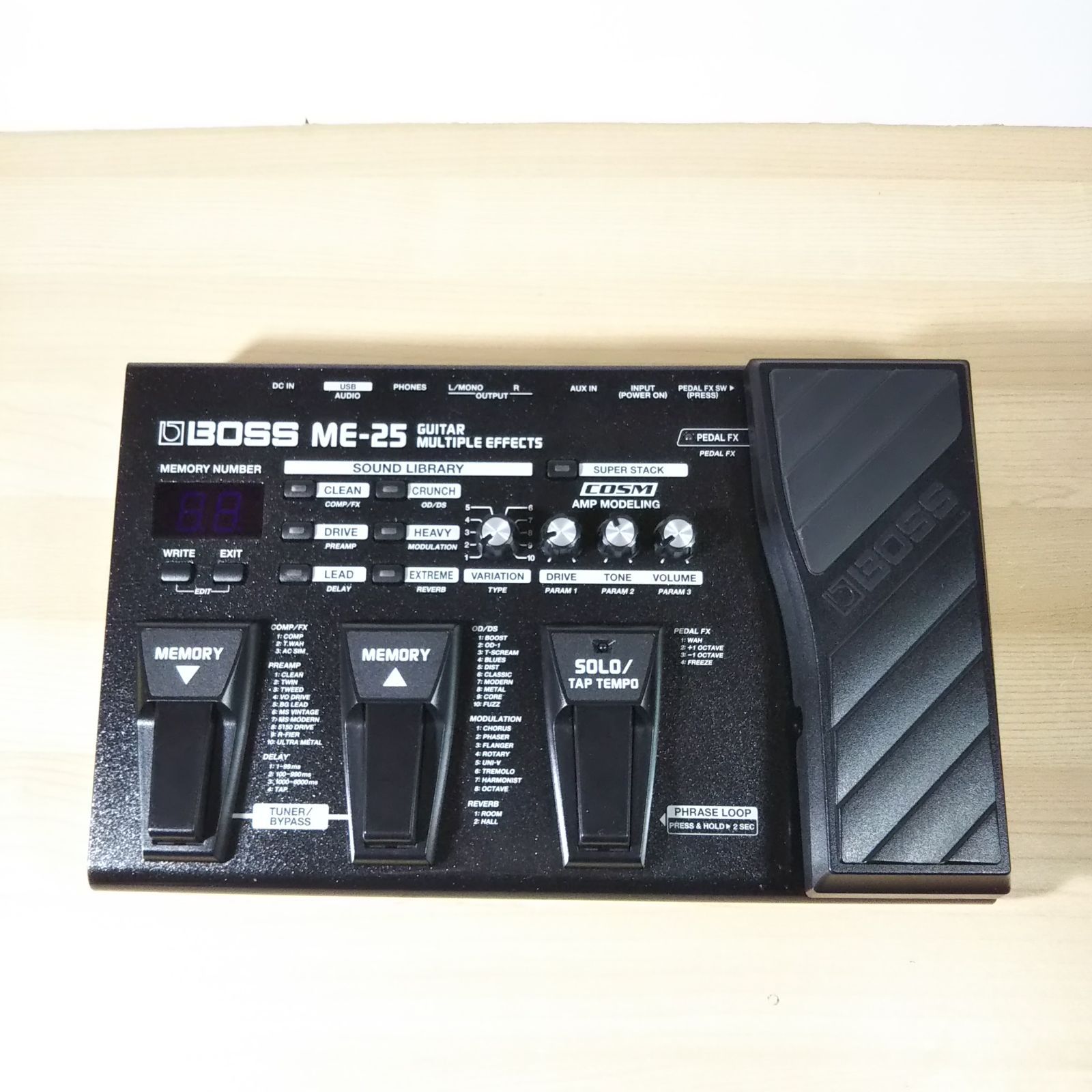 BOSS ME-25 ギターエフェクター 本体+社外アダプター BOSS ME-25 ギターエフェクター 本体+社外アダプター