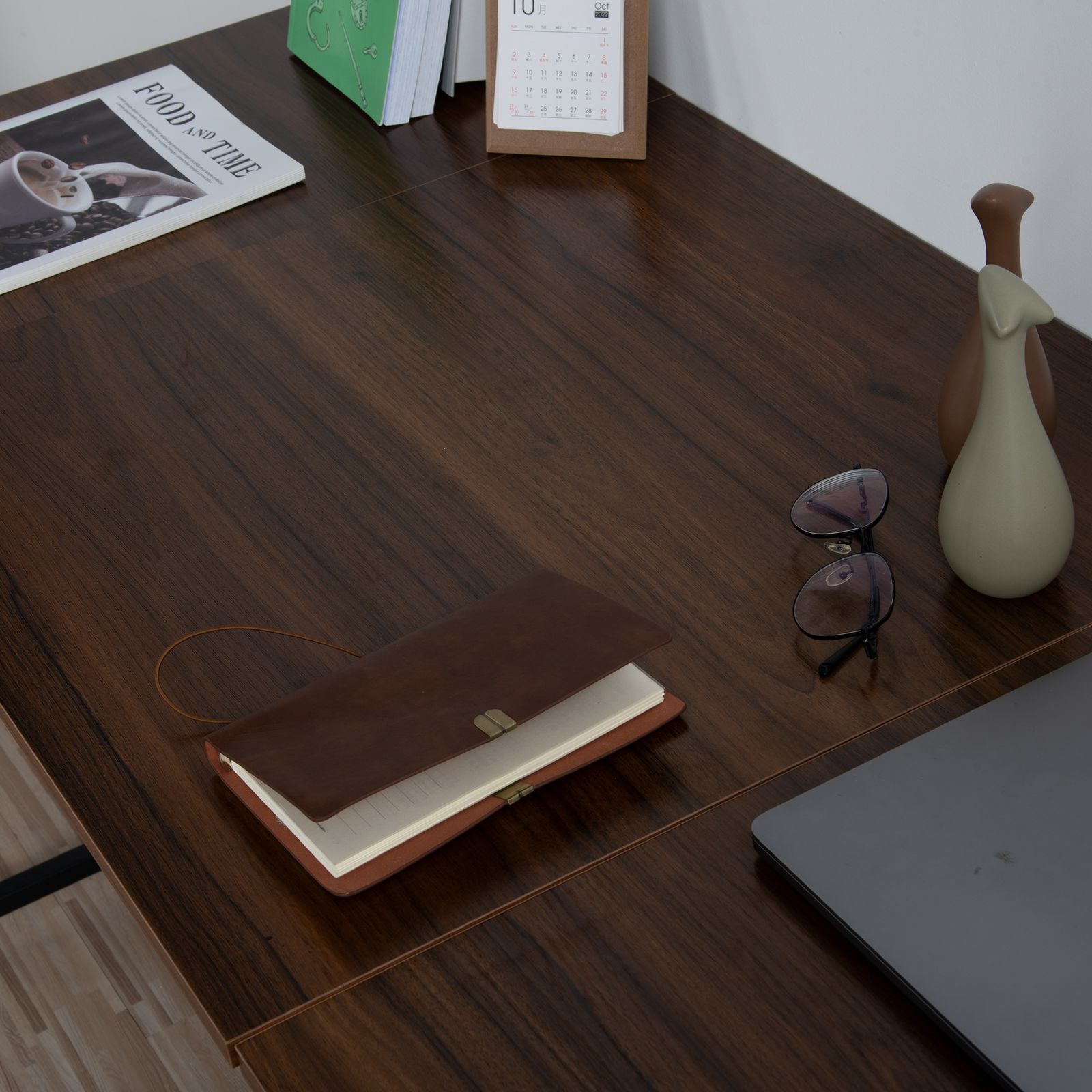 10%割」 【新品】【ダークブラウン】パソコンデスク シンプル 極