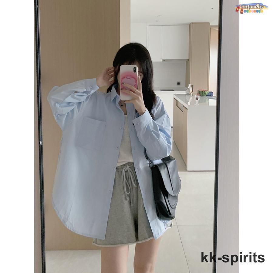 シャツ tシャツレディース 春秋 無地 トップス 長袖 小柄 シャツ 大きいサイズ トールサイズ ゆったり バンドカラー ノーカラー カジュアル シャツ tシャツレディース 春秋 無地 トップス 長袖 小柄 シャツ