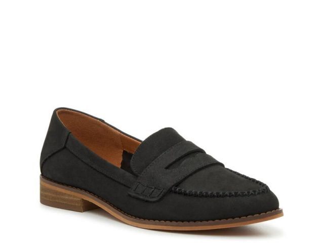 【送料無料】 ラッキーブランド レディース スリッポン・ローファー シューズ Eryka Loafer Black Leather