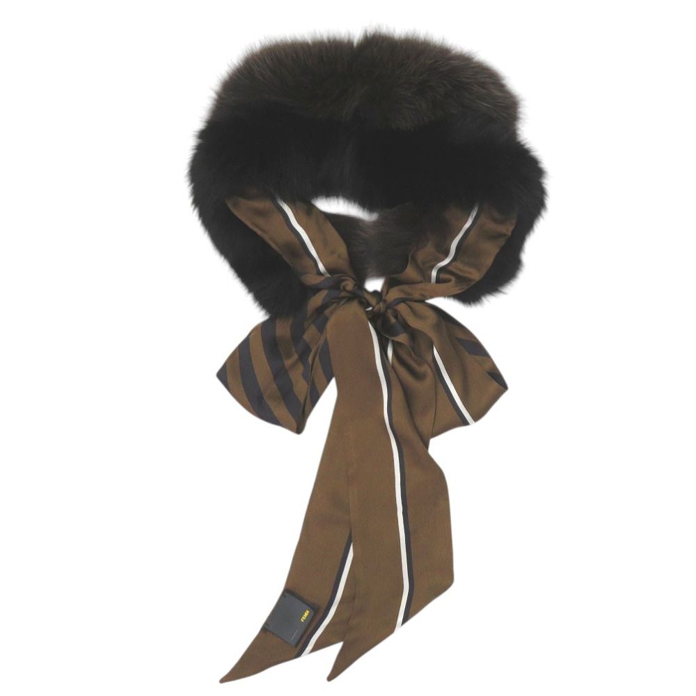 美品✨ FENDI フェンディ フォックスファー マフラー ショール ゴージャス フェンディ/マフラー/ブラウン×黒の買取実績【ブランディア】