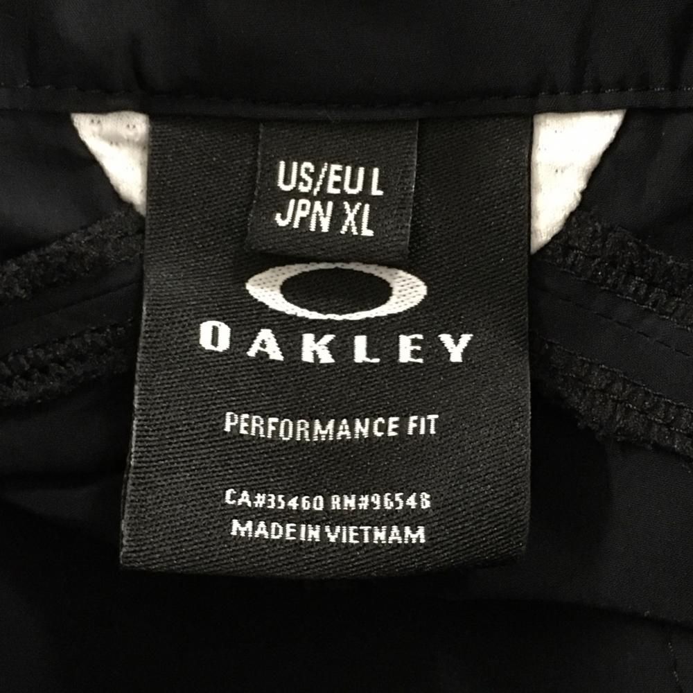 【美品】オークリー ジャケット 黒×白 ストレッチ メンズ XL ゴルフウェア Oakley