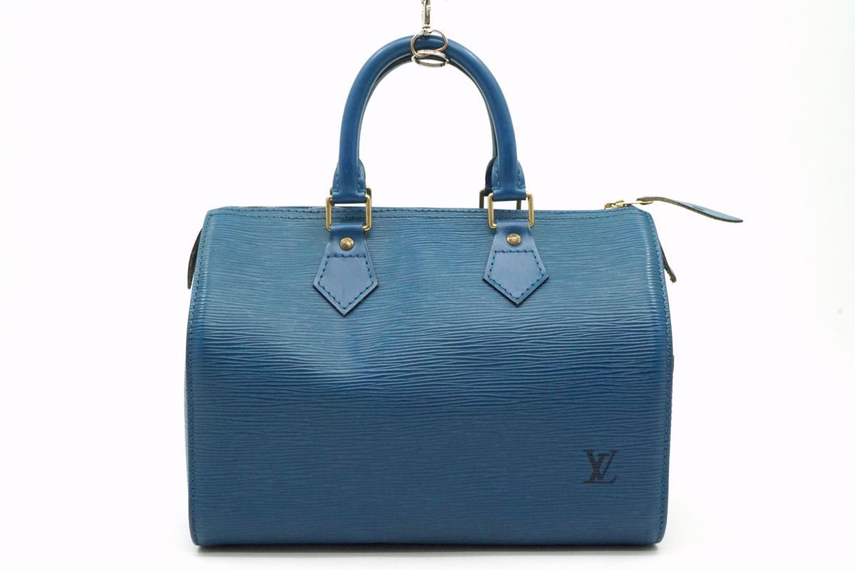 ルイ ヴィトン エピ スピーディ25 ミニボストン ハンドバッグ トート M43015 LV レザー 青 トレドブルー Louis Vuitton 3704h