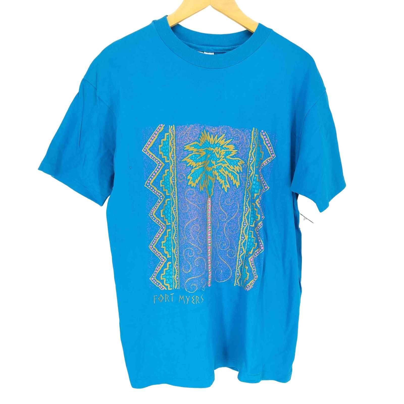 ヘインズ Hanes 90s USA製 袖裾シングル フロントプリントクルーネックTシャツ メンズ JPN：XL 