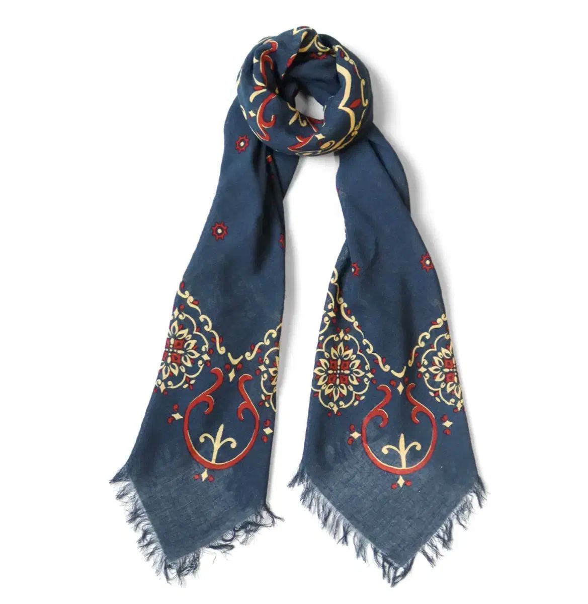 希少】KAPITAL キャピタル フリンジバンダナストール パープル リネン