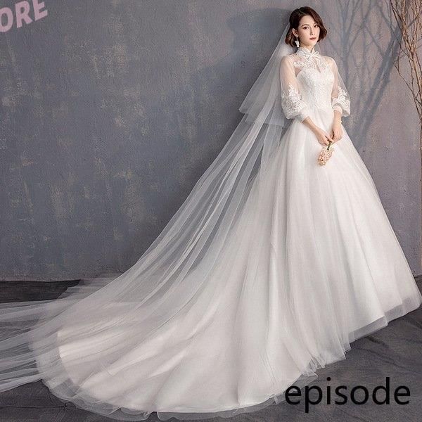 ウェディングドレス ガーデンウェディング 前撮り ボリュームスリーブ