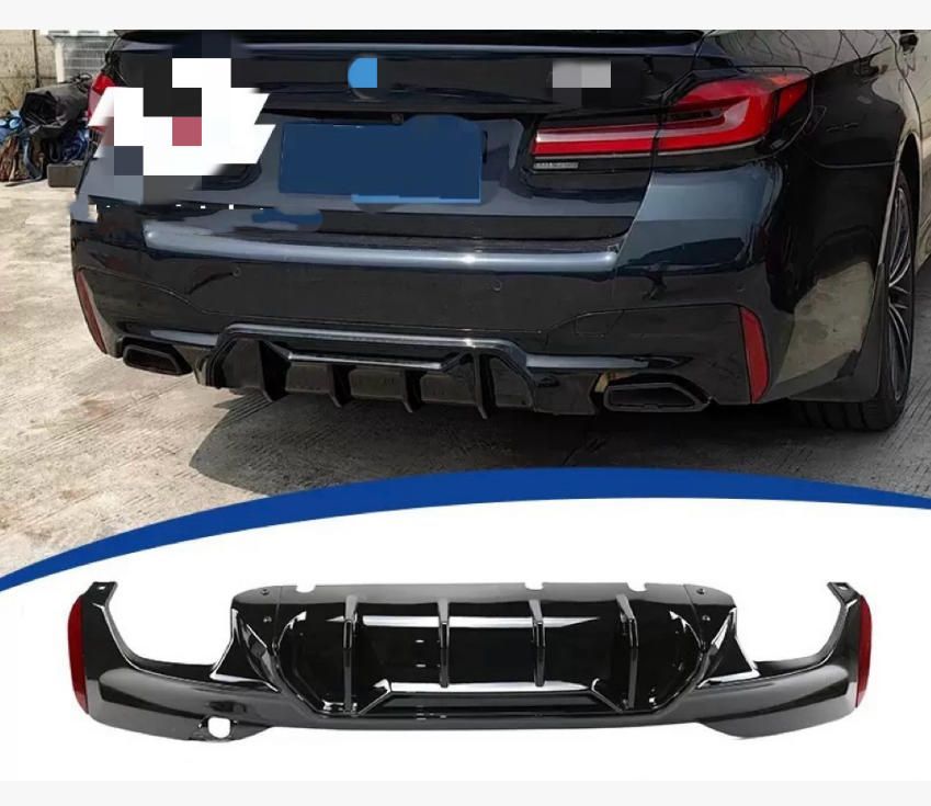 bmw5シリーズG30G38自動車に適用します21-23改装後唇競技版明るい黒後唇後スポイラー