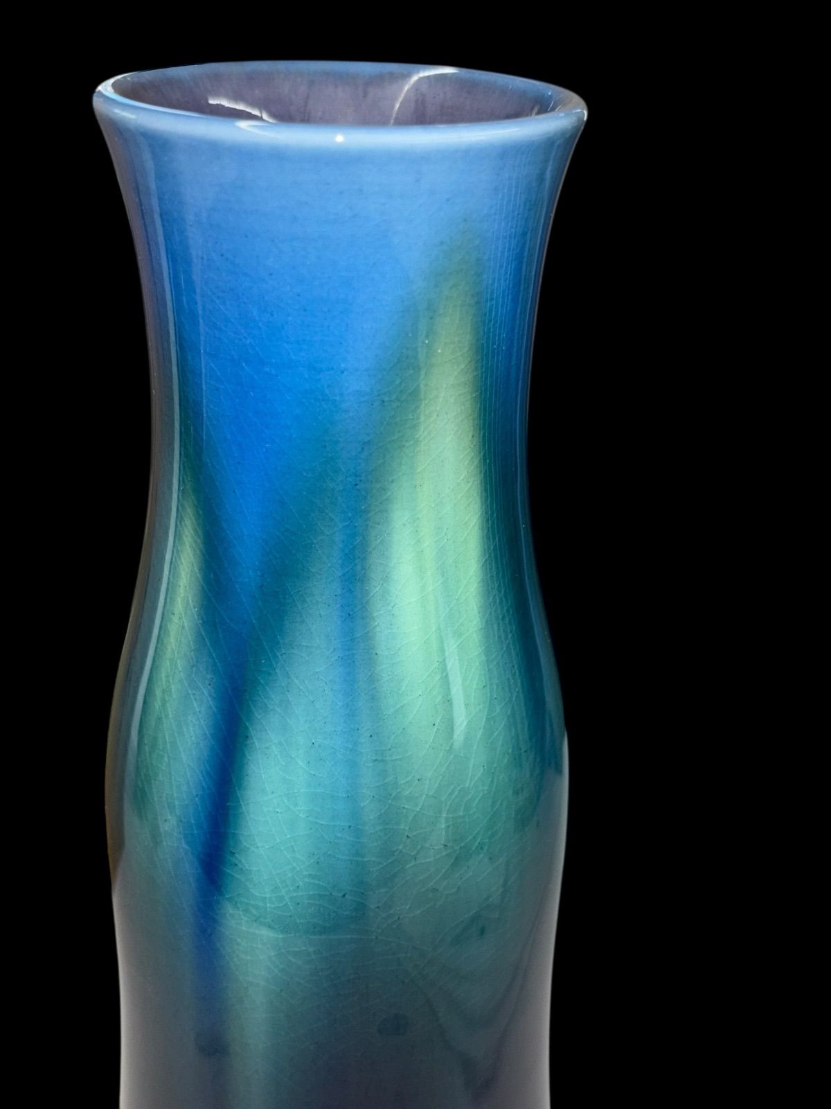 人間国宝・三代 徳田八十吉・耀彩 一輪挿 花瓶・九谷焼・最晩年作・共