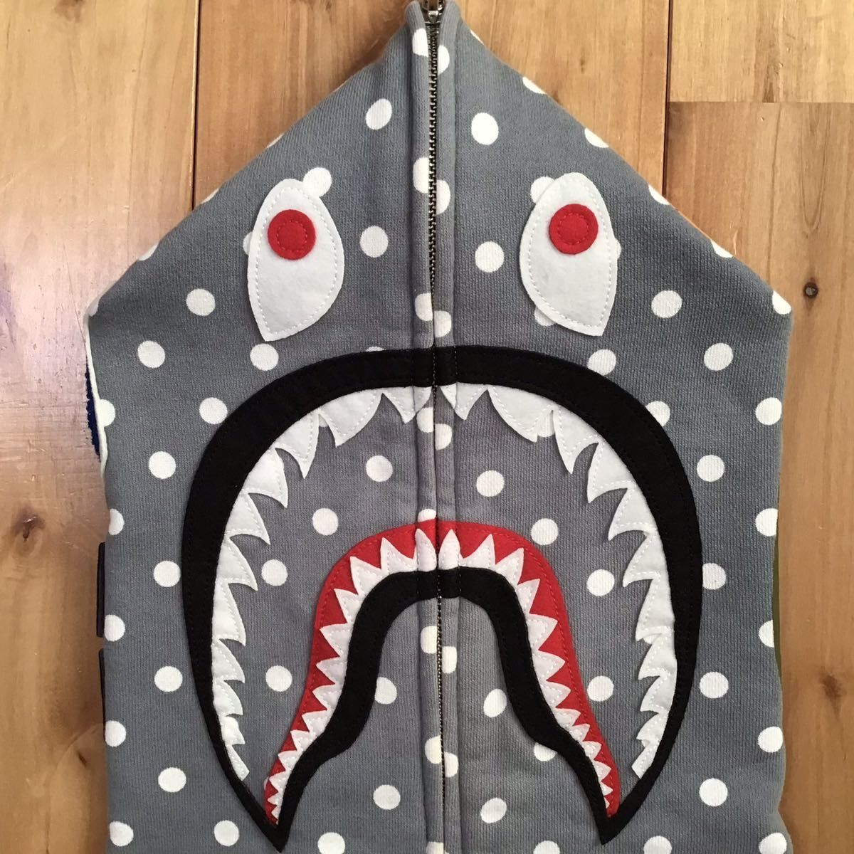 ドット シャーク パーカー Mサイズ グレー Dot shark full zip hoodie 