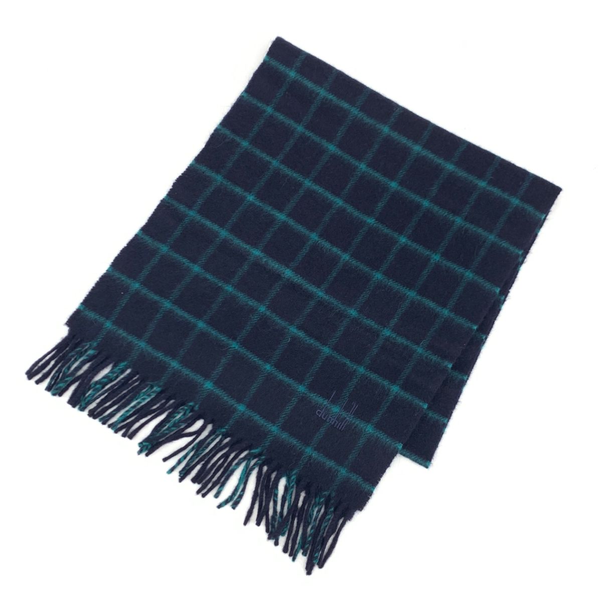 新品dunhill ダークグリーン マフラー ギフトボックス付き