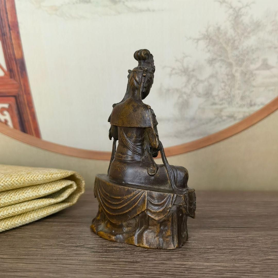 仏教美術 仏像 自在観音 小仏像 銅製 銅器 仏教美術 仏像 小仏像 自在観音菩薩観世音仏像 家庭用 卓上 置物