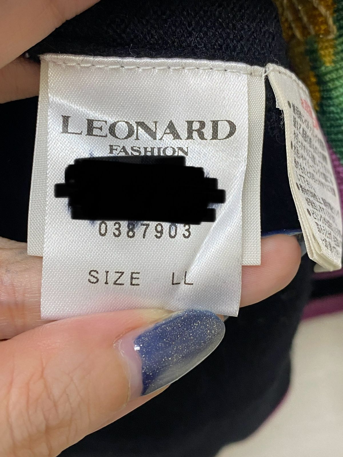 B-667 LEONARD レオナール 花柄 かしみや混 トップス ブラック