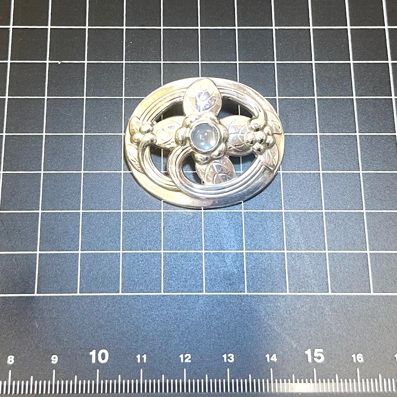 ☆稀少美品◇ジョージジェンセン◇138◇ムーンストーン◇ブローチ 