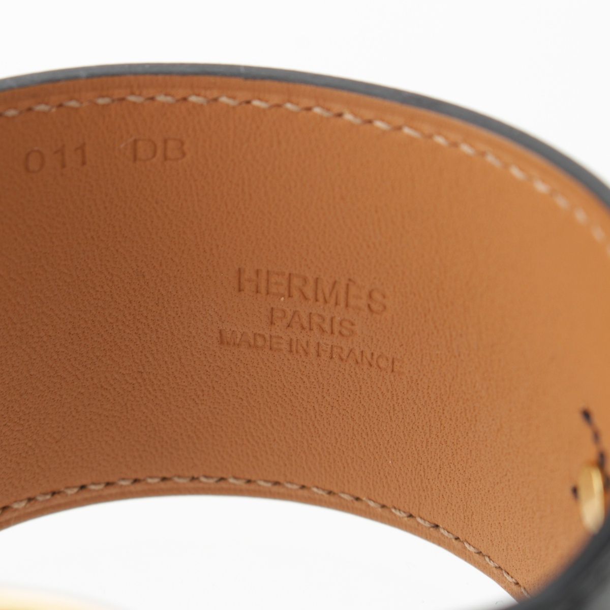 エルメス Y刻 レザー ホースビット ブレスレット バングル スイフト  