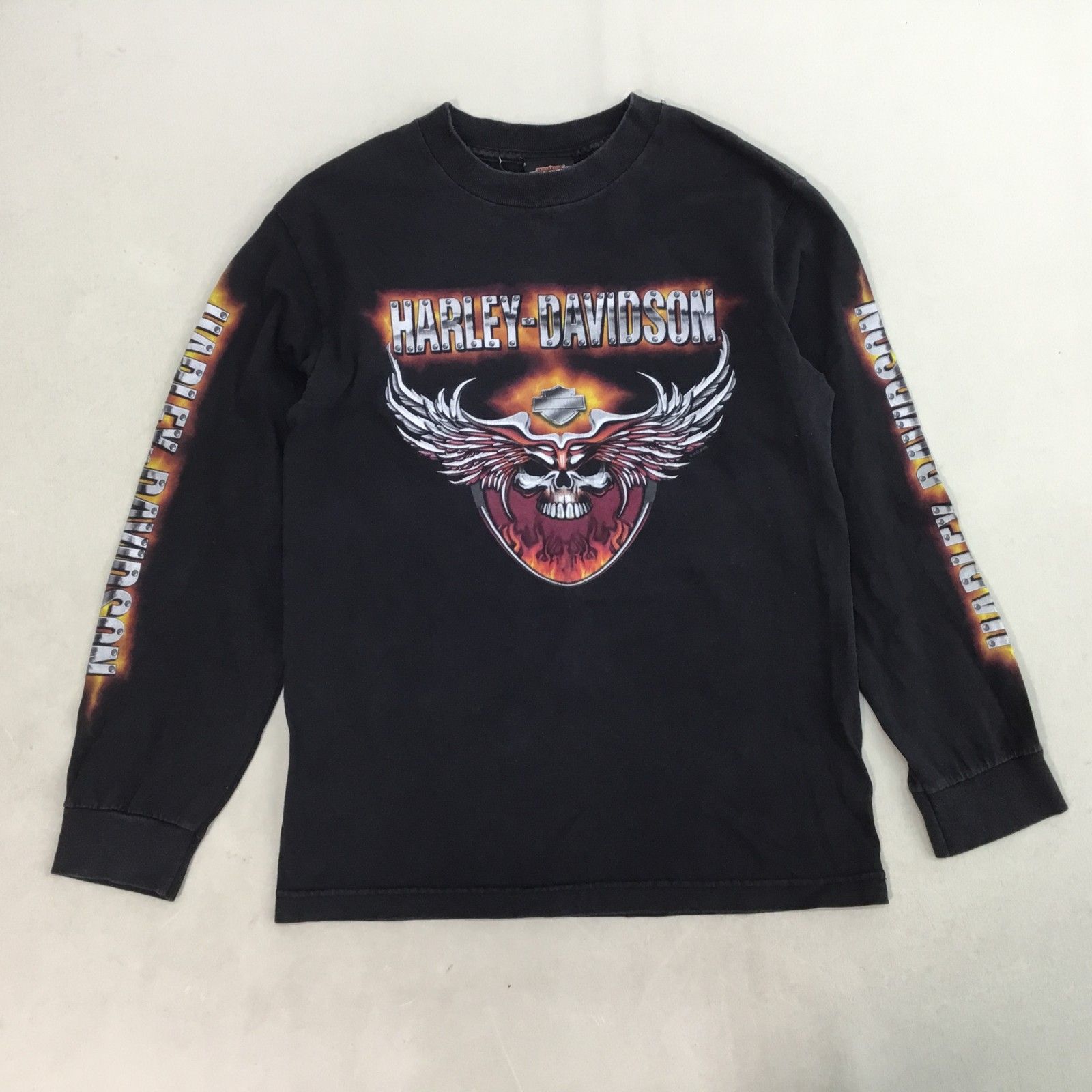 □ HARLEY DAVIDSON ハーレーダビッドソン 長袖Tシャツ ブラック 