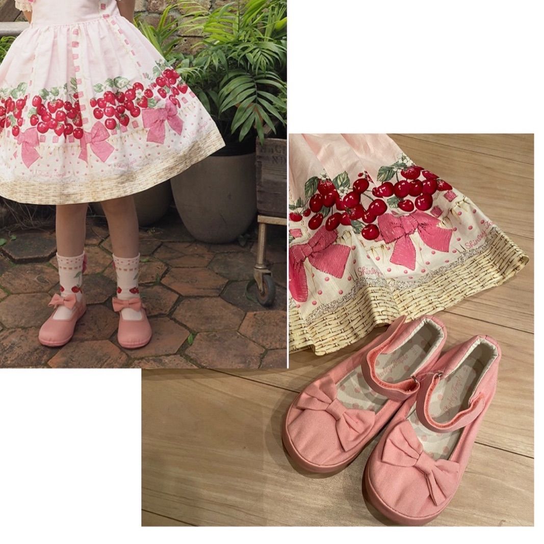 今季 メゾピアノ リボン バレエ シューズ 19cm