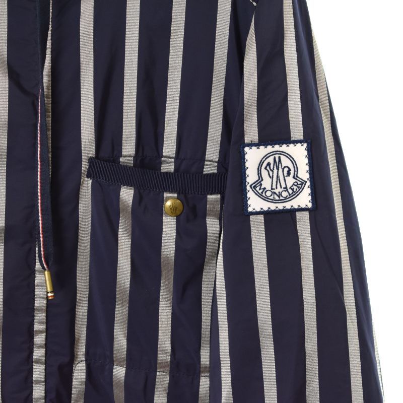 モンクレール MONCLER ガムブルー GAMME BLEU 16SS ナイロン ジャケット フーディー ストライプ 0 紺 ネイビー  B13914102000 68606 - メルカリ