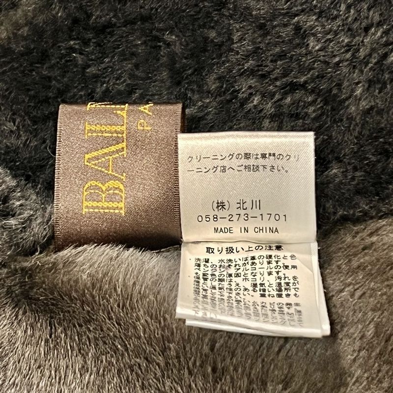 BALMAIN バルマン フード付き ミドル丈 ムートンコート ブラウン size