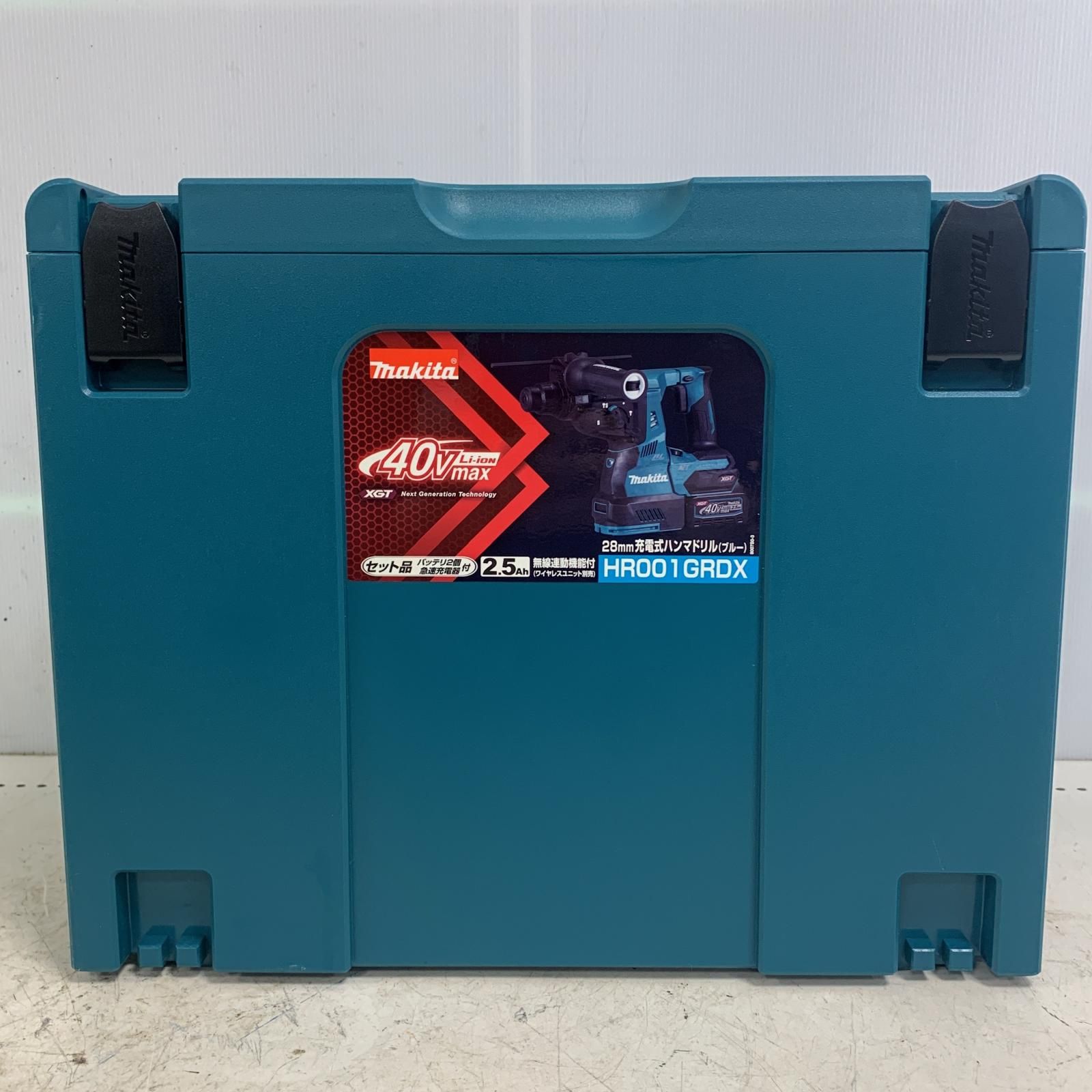 ♭♭MAKITA マキタ 28mm 充電式ハンマドリル 40V 充電器 充電池×2 ケース付 HR001GRDX