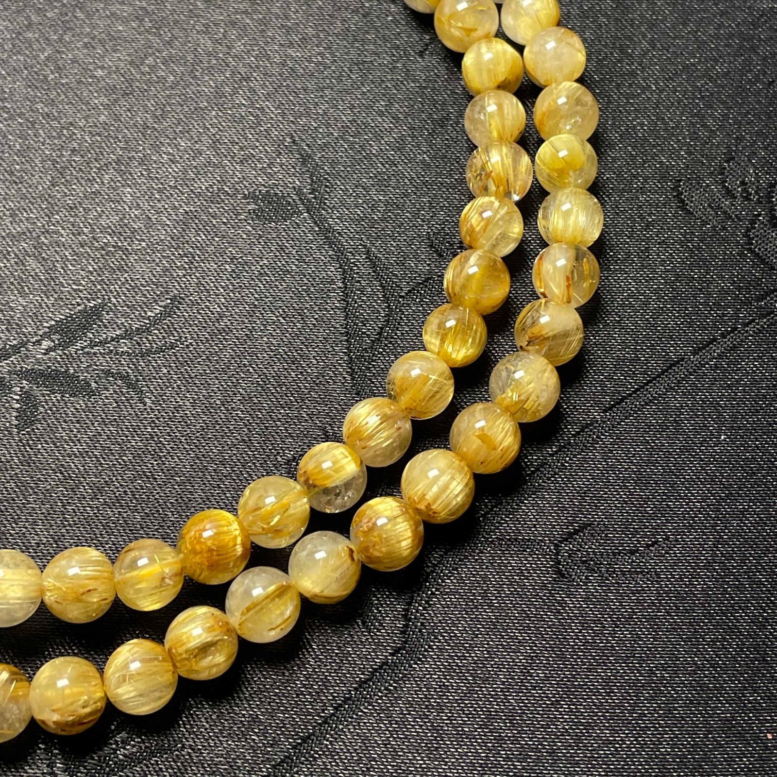 【タイチンルチル】黄金の針が美しい天然石 ブレスレット 天然水晶☆【タイチンルチル】☆黄金針水晶 ブレスレット 天然石B 6.2
