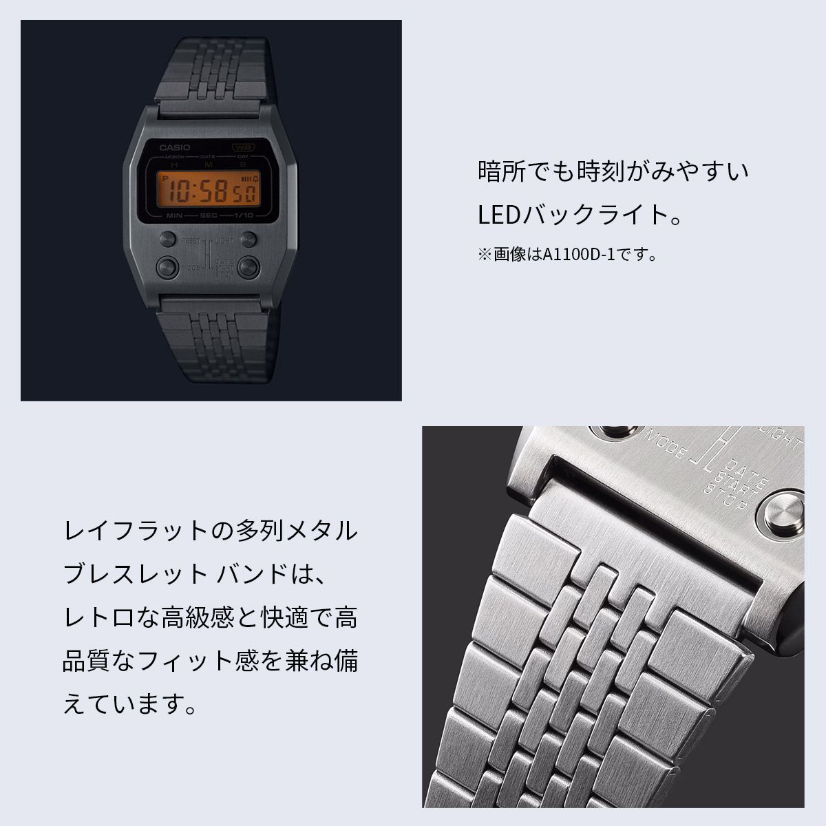 新品 未使用 時計 CASIO 腕時計 カシオ 時計 ウォッチ チープカシオ チプカシ 復刻モデル デジタル ユニセックス シルバー 海外モデル A1100D-1 [並行輸入品]