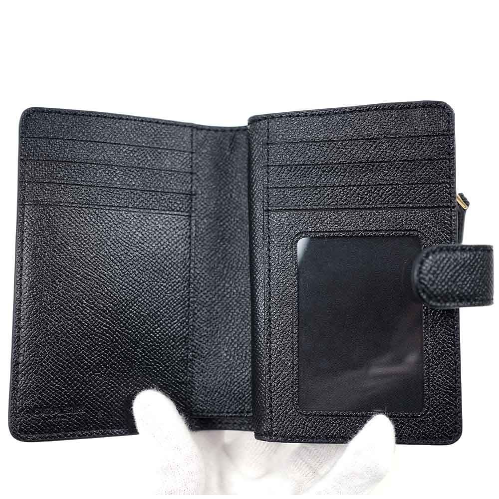 コーチ 財布 COACH 二つ折り財布 ファスナー小銭入れ レザー ブラック