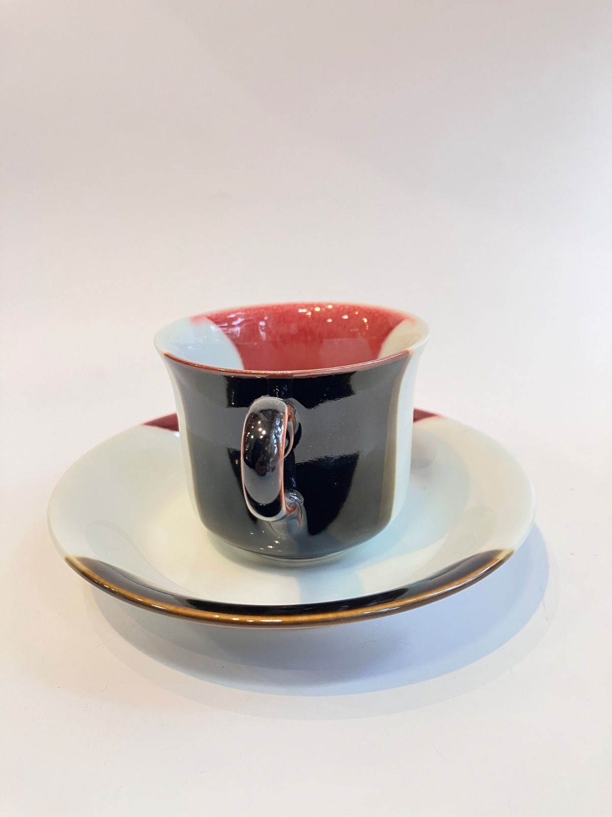 新品】有田焼 前田泰昭 辰砂天目 コーヒーカップソーサー トリコロール 