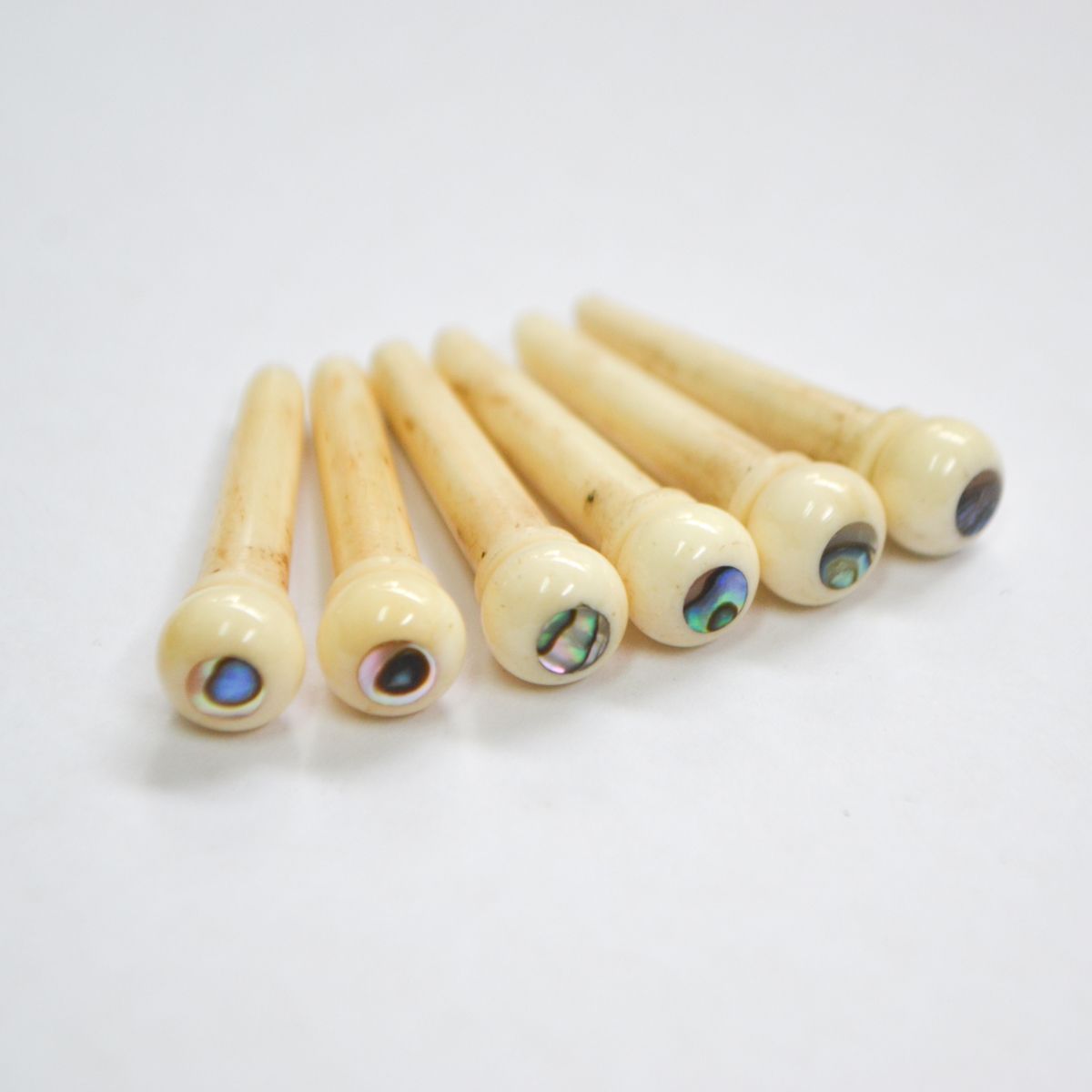 John Pearse Camel Bone Bridge Pins Abalone Dot FrenchEye
