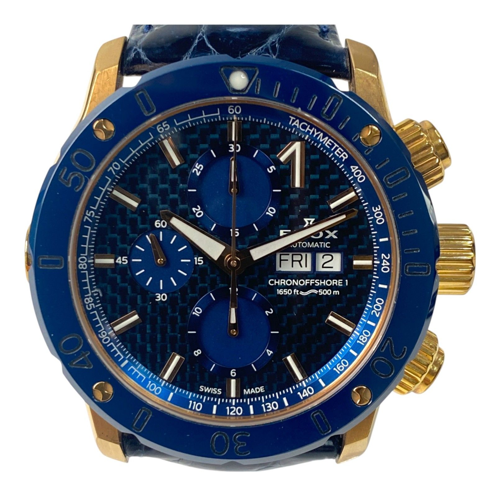 定価49.5万円 EDOX クロノオフショア1 GP クロコ レザー オートマ 定価49.5万円 エドックス EDOX メンズ クロノオフショア1 GP