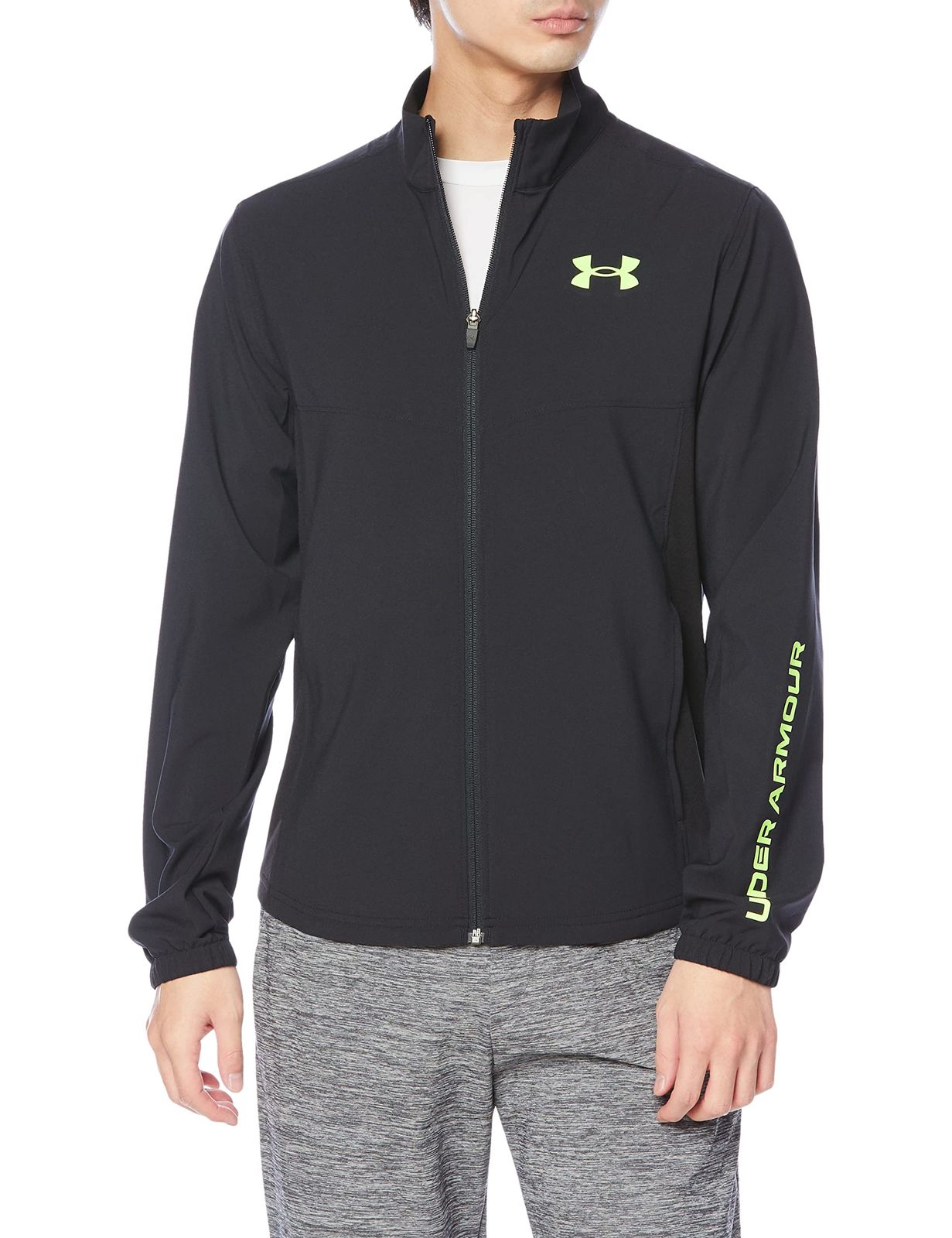 [アンダーアーマー] UA Summer Woven FZ [Black / Quirky Lime /] [M]