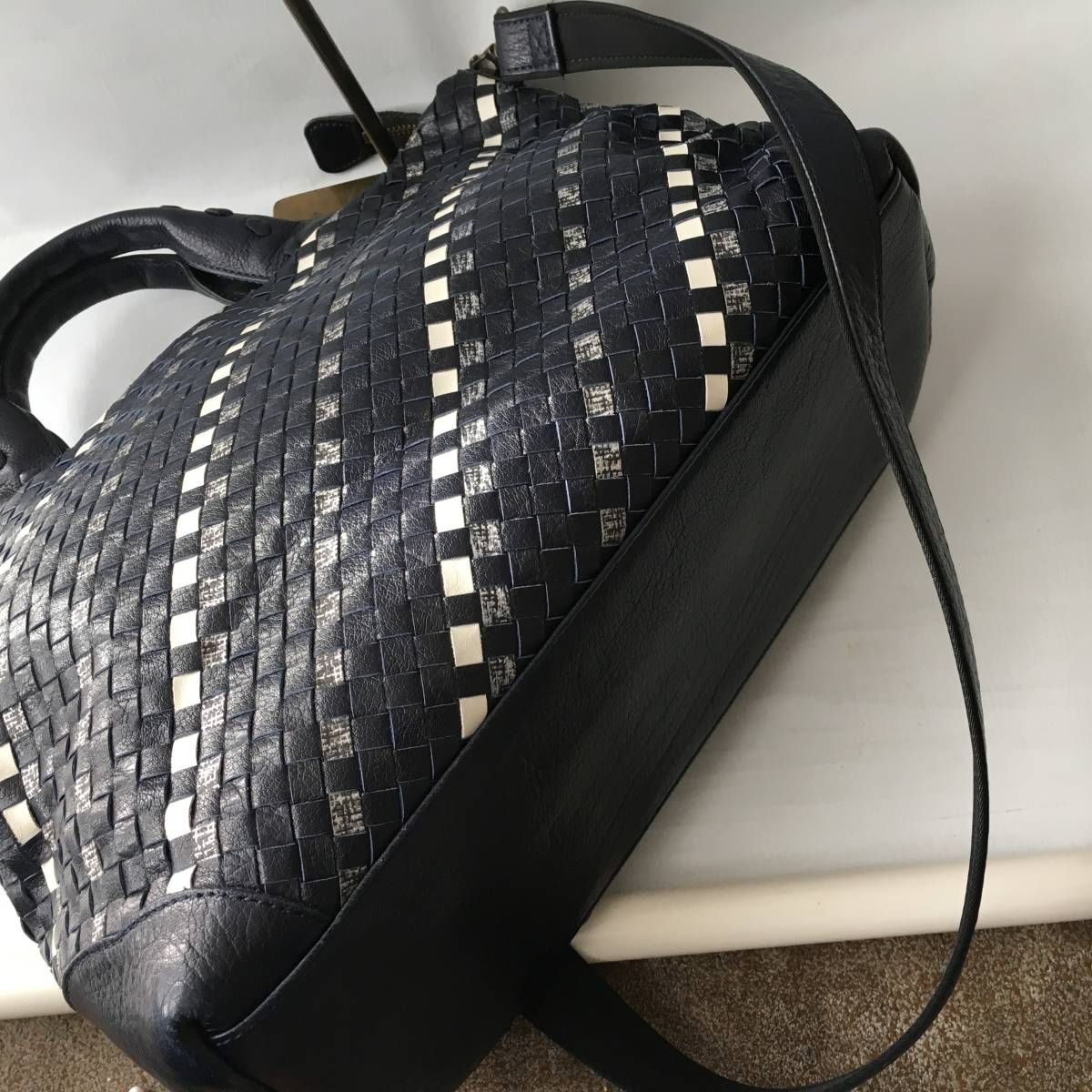 超美品 IBIZA ハンドバッグ イントレチャート オールレザー 美品 IBIZA イビザ イントレチャート レザー ショルダー バッグ