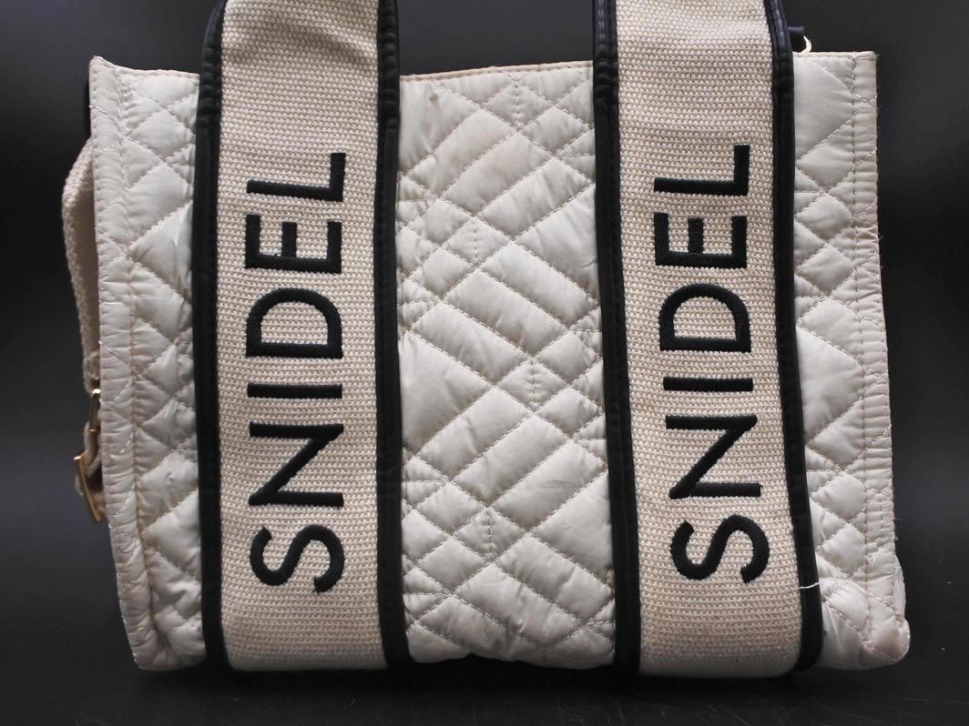 snidel スナイデル キルティング 2WAY トート バッグ オフ