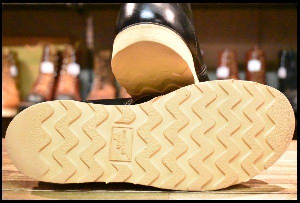 7.5 D 犬タグ 98年 レッドウィング 8165 アイリッシュセッター 黒 ブラッククローム プレーントゥ ブーツ redwing FI 381