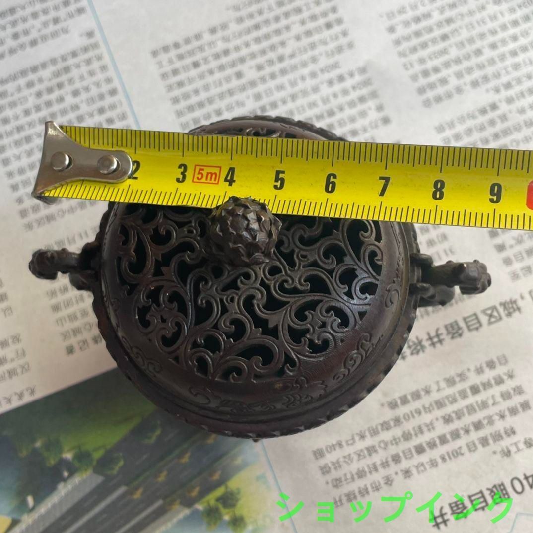 銅製 香炉 龍鳳薫香炉 盤薫炉 茶道具 装飾品 工芸品 置物 銅器 薫