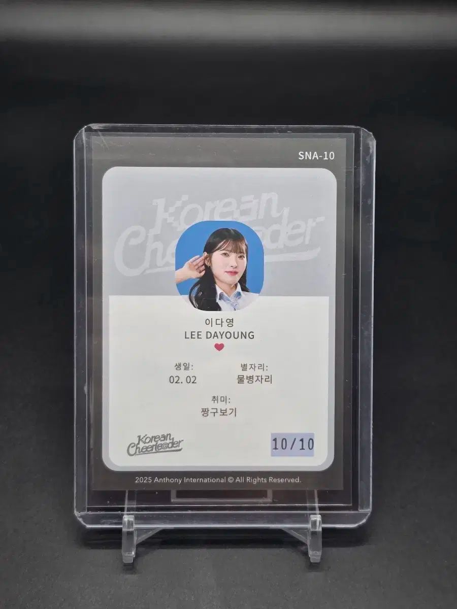 ダヨン DAYOUNG チアリーダー サイン入り 単オート SNS サイン カード 斗山ベアーズ ロッテ ジャイアンツ