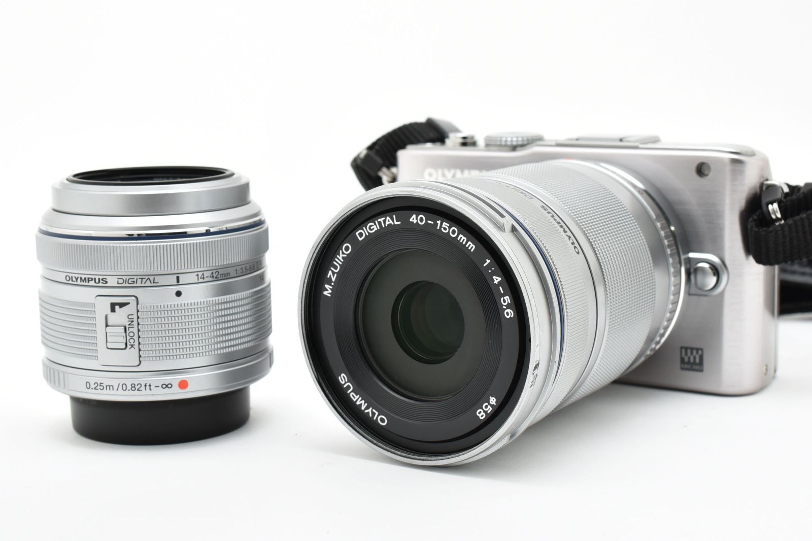 特上 S数619回 オリンパス OLYMPUS PEN Lite E PL 3 ダブルズームレンズ M Zuiko 14 42 mm F 5 6 40 150 4 A 0583
