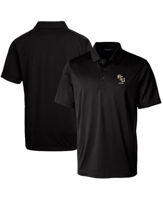 【送料無料】 カッターアンドバック メンズ ポロシャツ トップス Men's Florida State Seminoles Alumni Logo Prospect Textured Stretch Polo Black