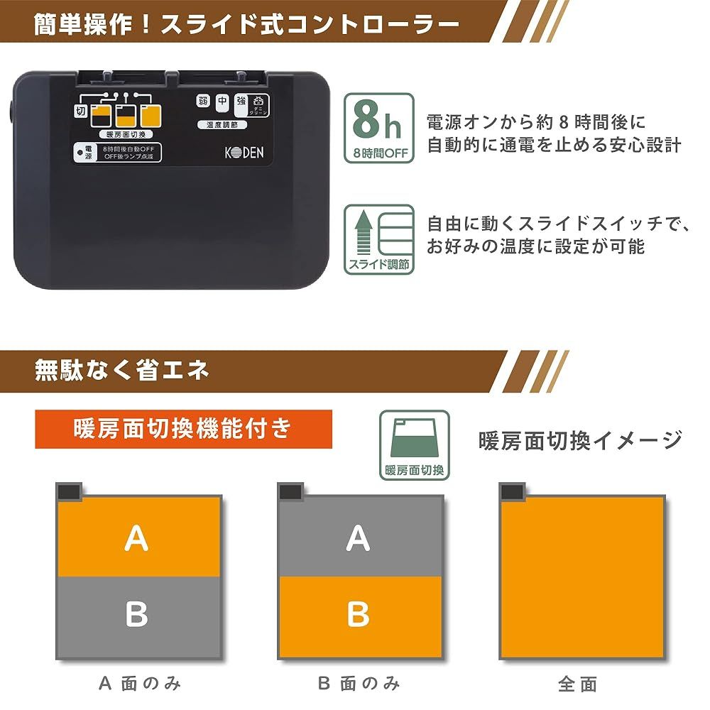 ホットカーペット 洗えるカバー付