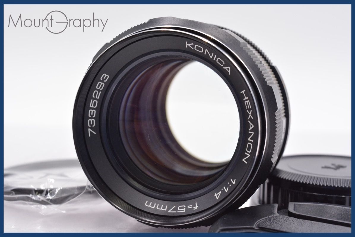 コニカ Konica HEXANON 57mm F1.4 前後キャップ-レンズフィルター付 完動 同梱可 yk5115