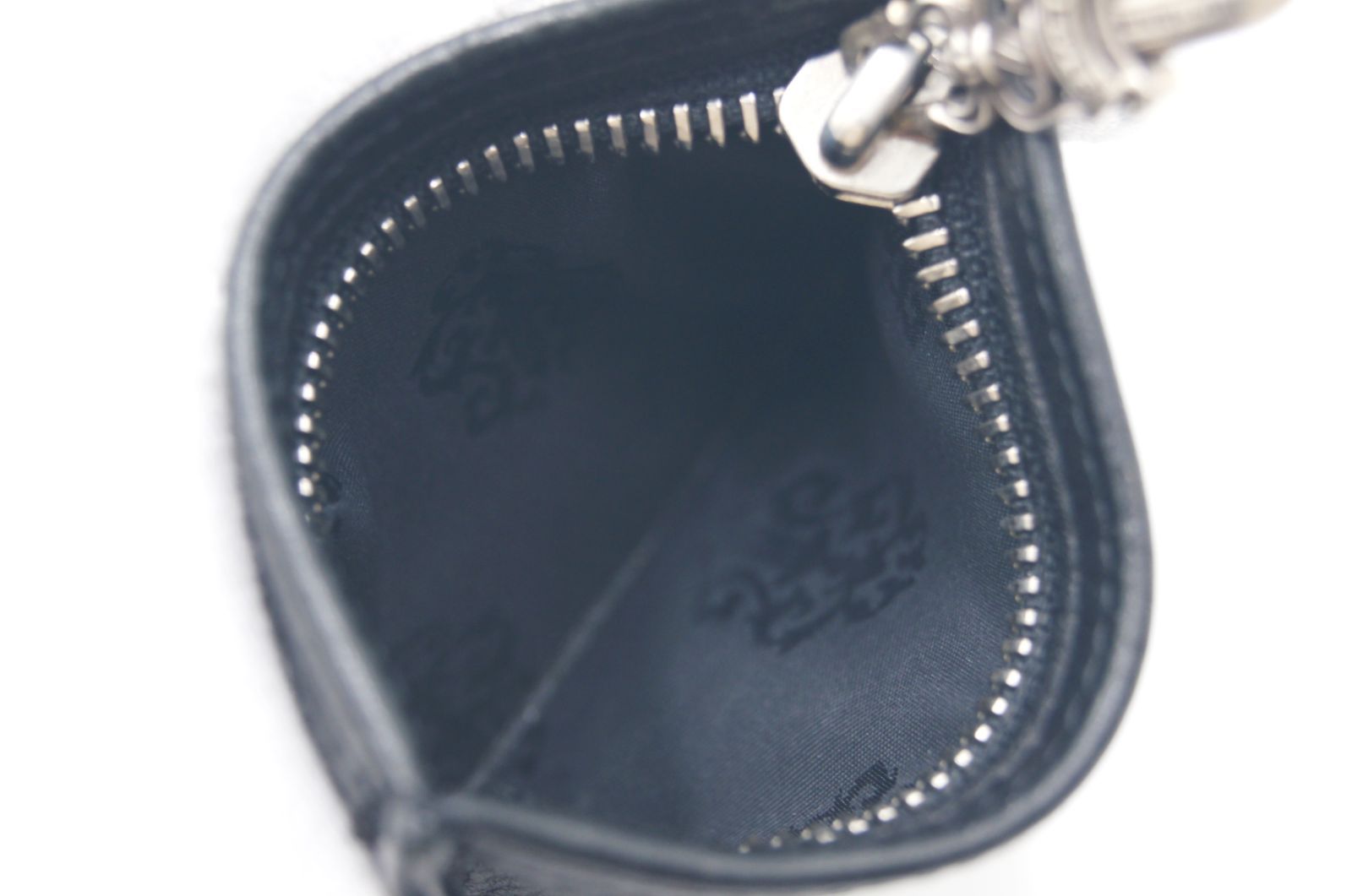 正規品 CHROME HEARTS シルバースクロールラベル レザーコインパース CHROME HEARTS クロムハーツ ZPR CHG PURSE ジッパーチェンジ