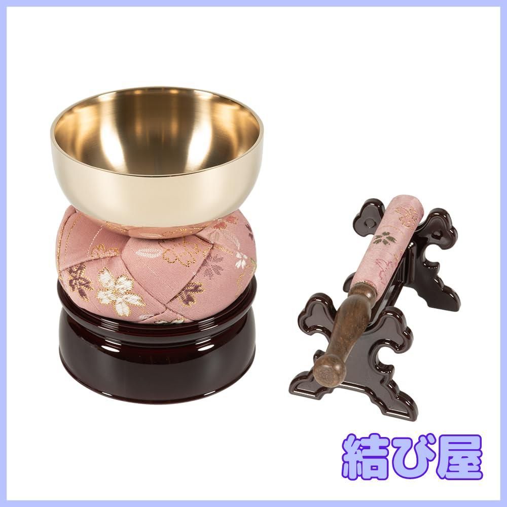 おりん５点 りん棒台付き 初めてでも安心 セット おりん 仏具 ミニ 座布団 りん セット 台 桜