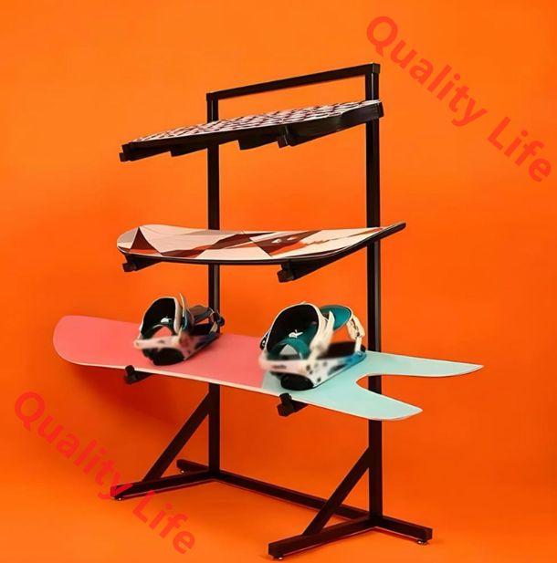 3段メタルスノーボード収納ラック スキー|スケートボード|スクーター用スタンド