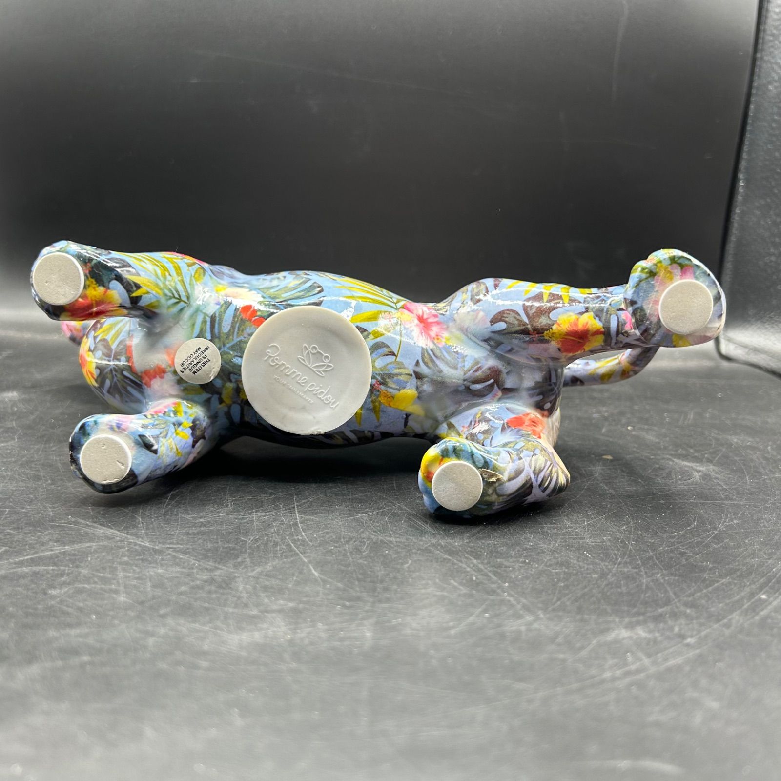 レア ポンピドゥ POMME PIDOU ダックス 貯金箱 置き物 花柄