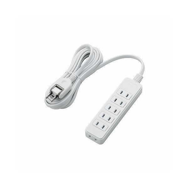 (まとめ)エレコム ほこりシャッター付き電源タップ T-ST02-22630WH