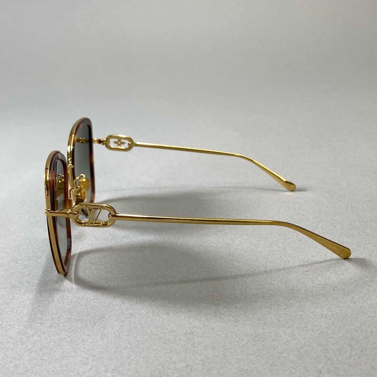 j16 Louis Vuitton ルイヴィトン リンクワン キャットアイ サングラス アイウェア イタリア製 MG2282 Z1770E 59-17-140 ブラウン ゴールド レディースo07t