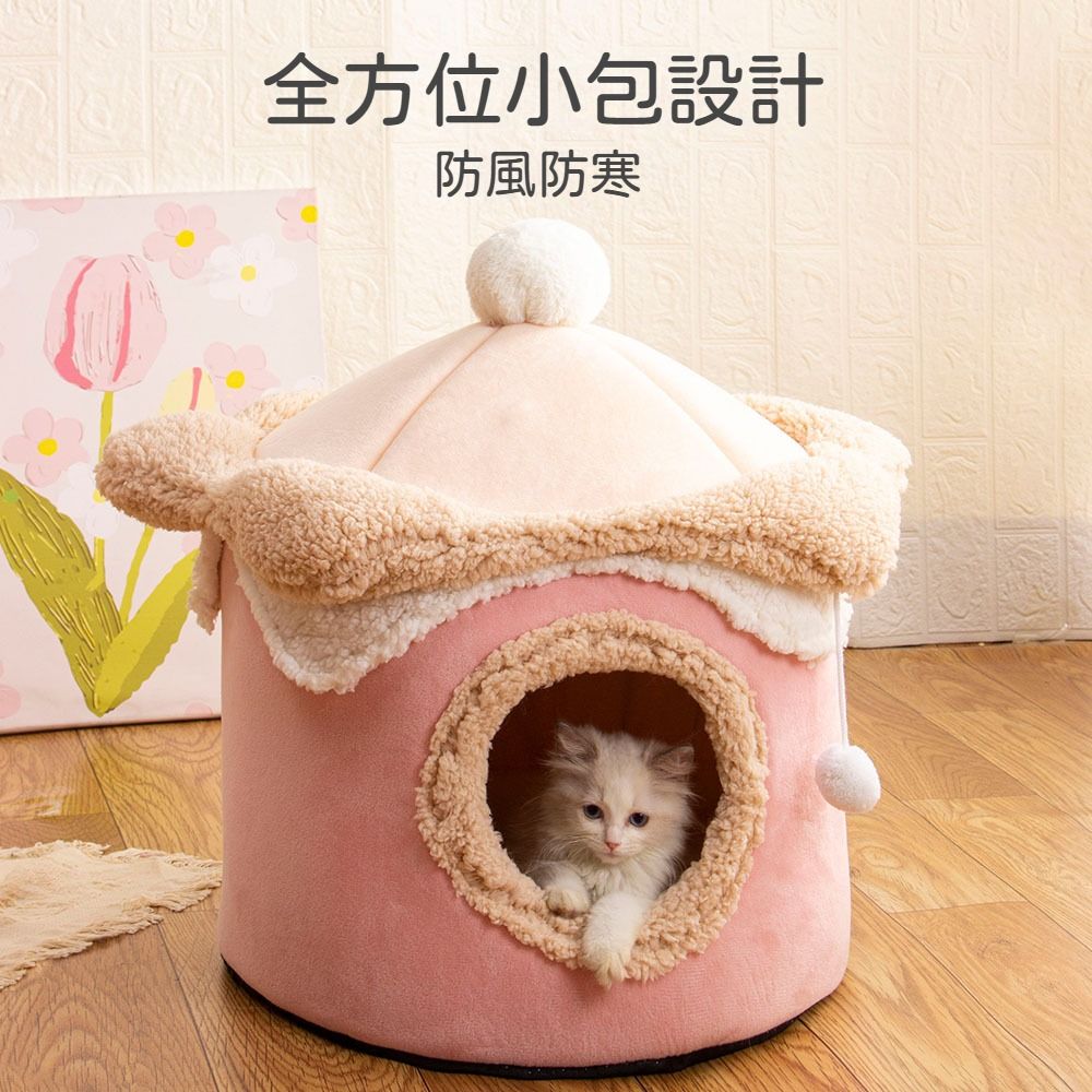猫 ベッド 冬用 ハウス ドーム型ベッド クッション あったかベッド 包み込む 安心 ソファ 寒さ対策 室内用 Cuna ドームベッド AWY グレー
