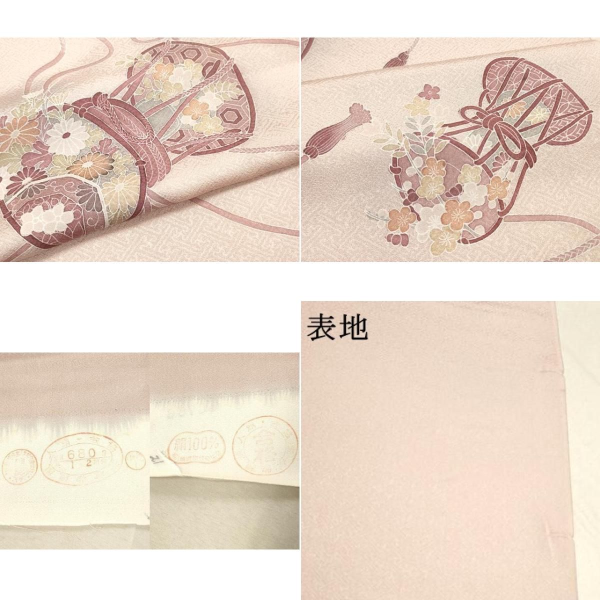ちりめん更紗　　つけ下げ ちりめん更紗つけ下げ