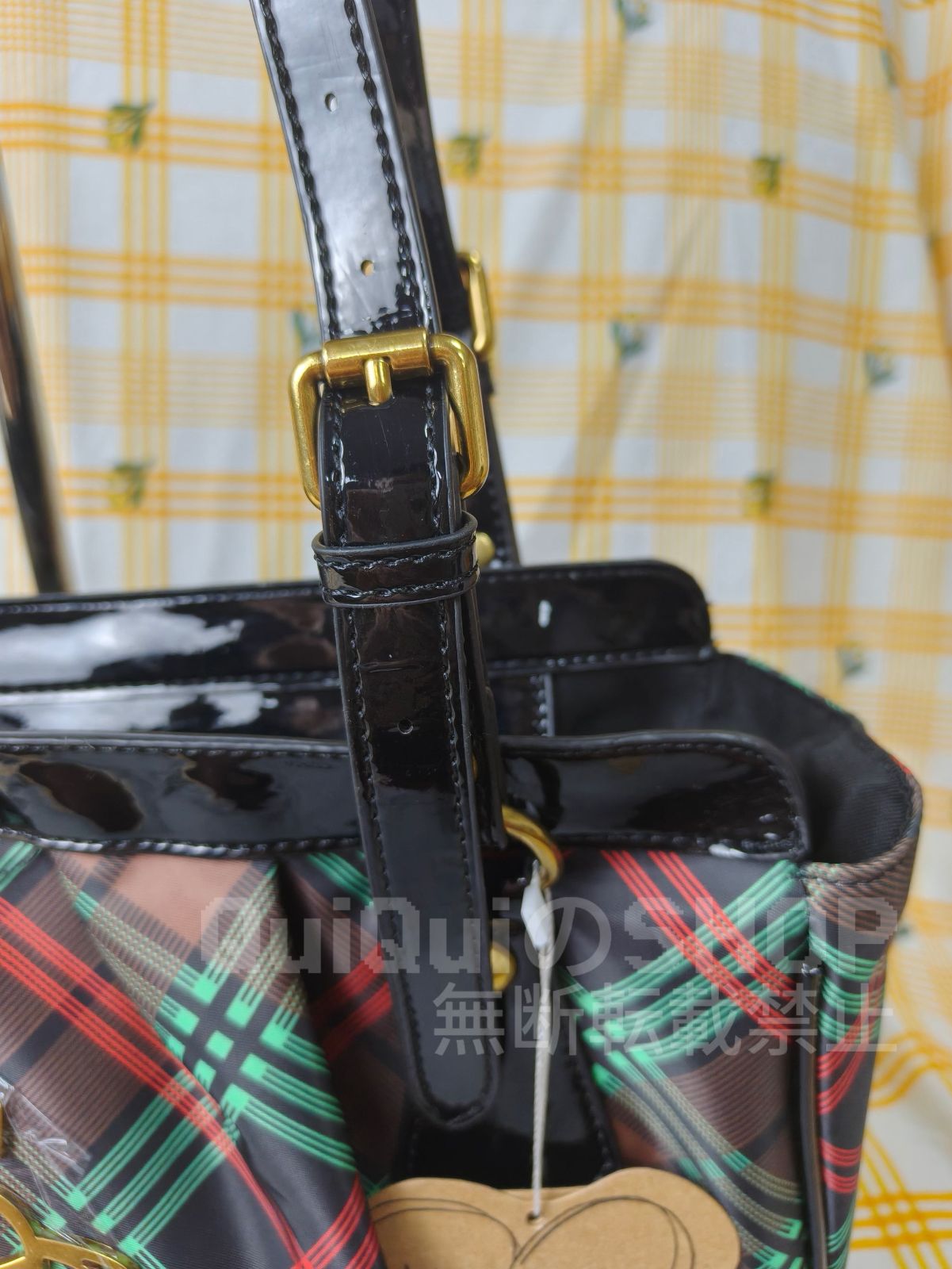 大容量！Vivienne Westwood チェック柄トートバッグ Vivienne Westwood】国内発送 トートバッグ チェックレザー
